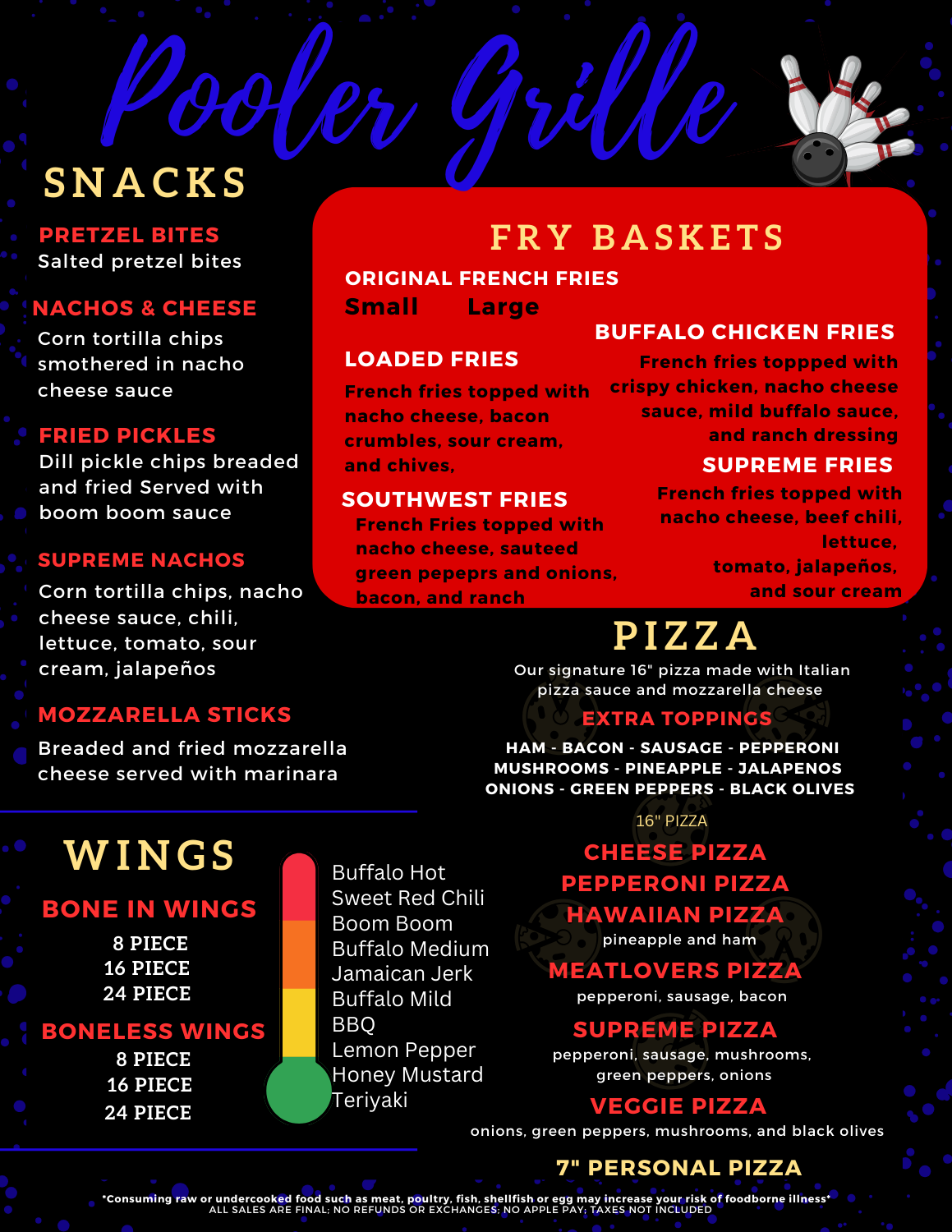 Frames N' Games Pooler Grille current public menu, page two
